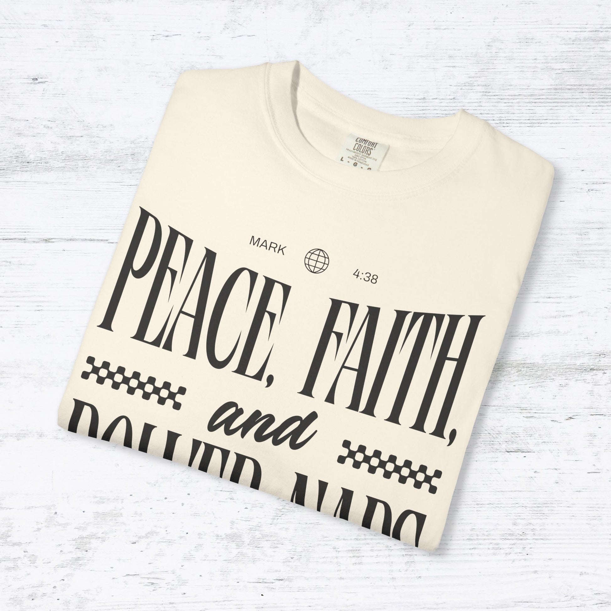 Peace, Faith, and Power Naps – Christian T-Shirt (Mark 4:38)