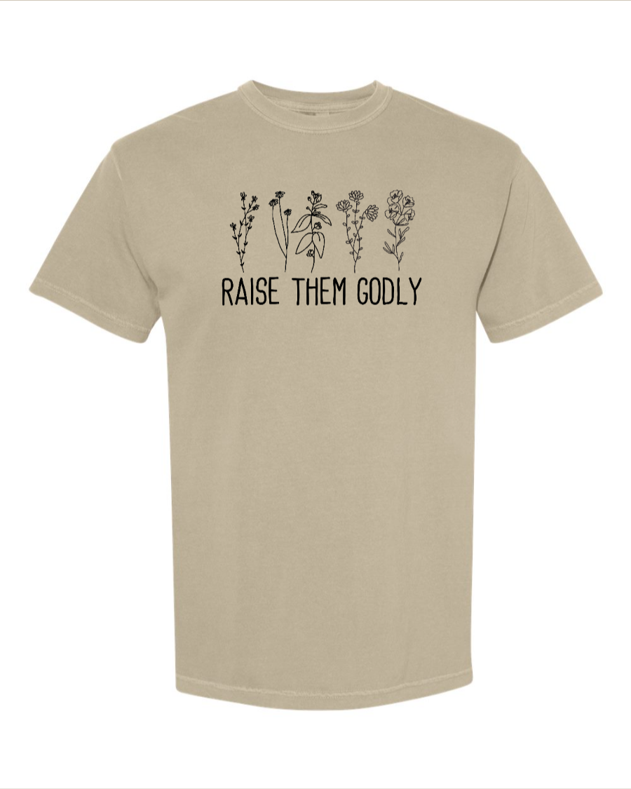 Raise Them Godly – Floral Christian T-Shirt