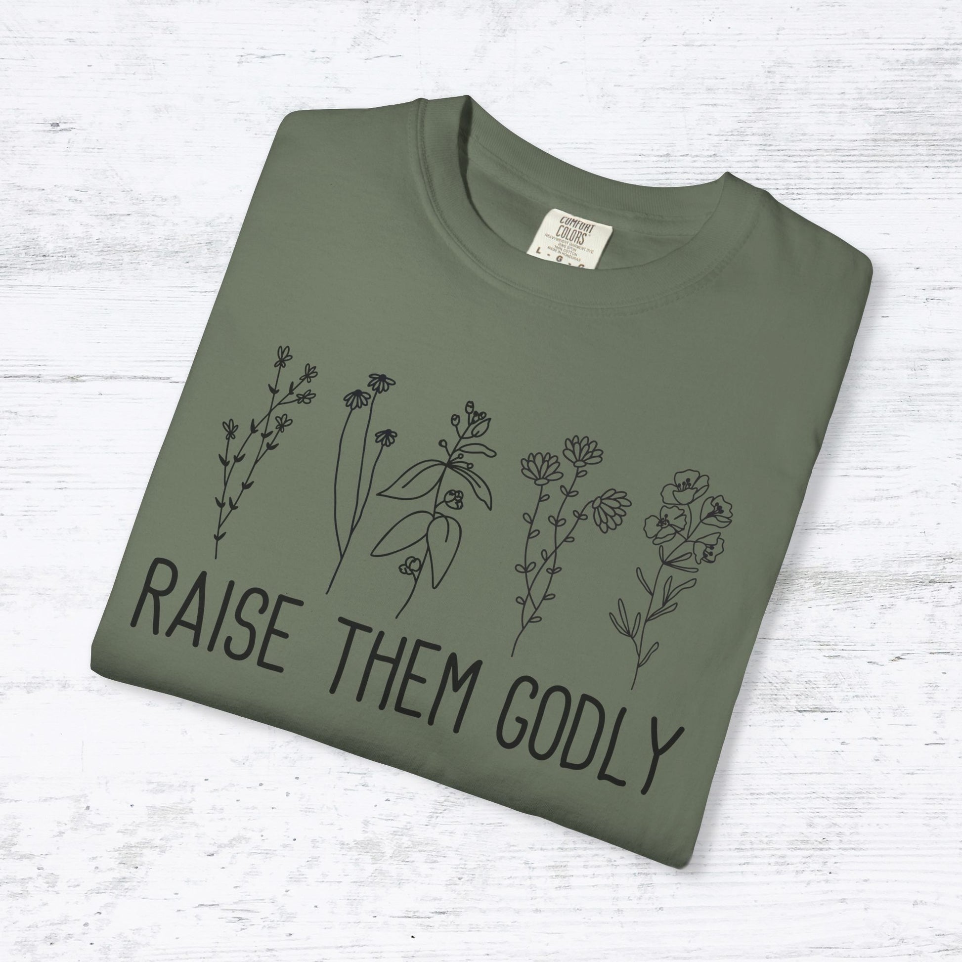 Raise Them Godly Floral Christian T-Shirt