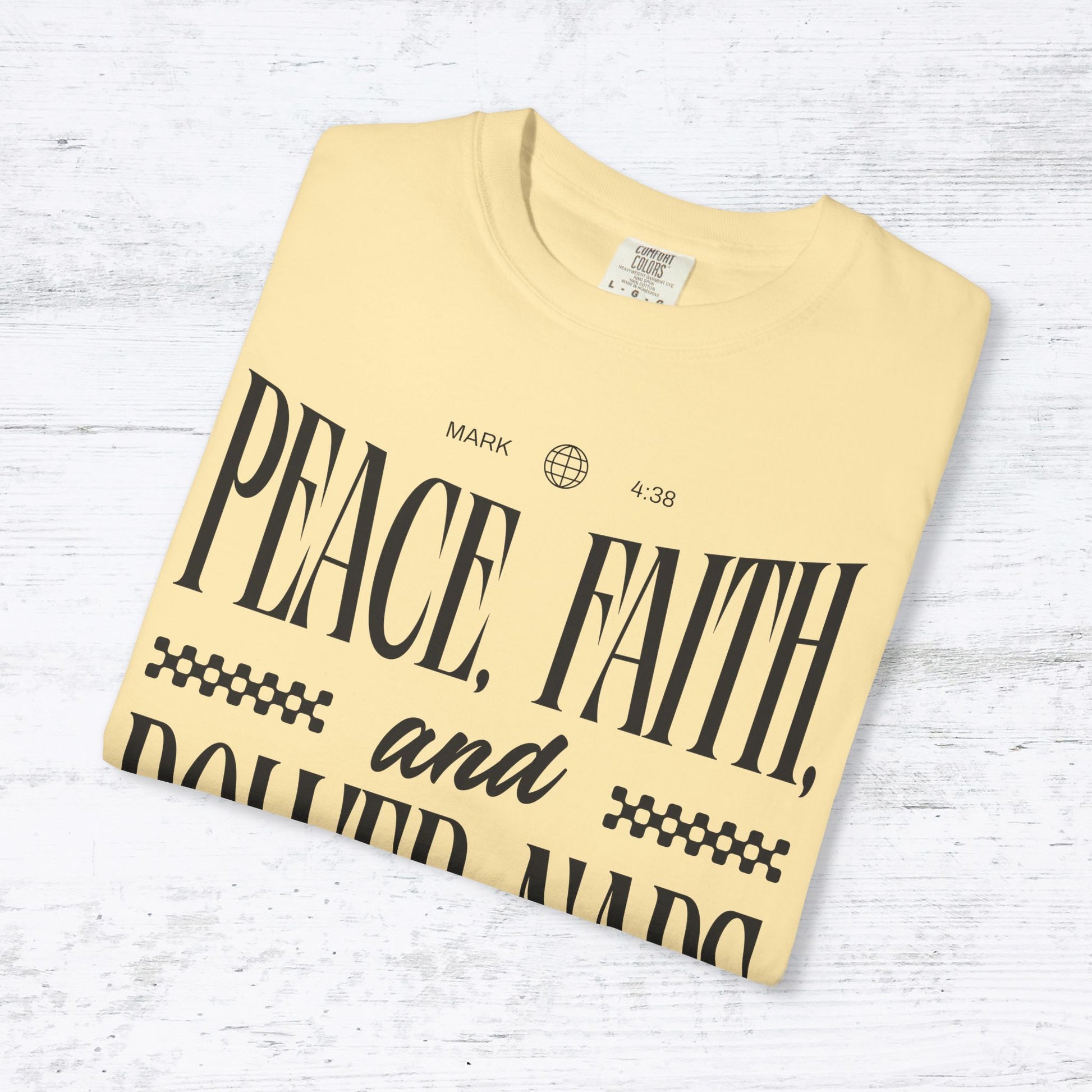 Peace, Faith, and Power Naps – Christian T-Shirt (Mark 4:38)