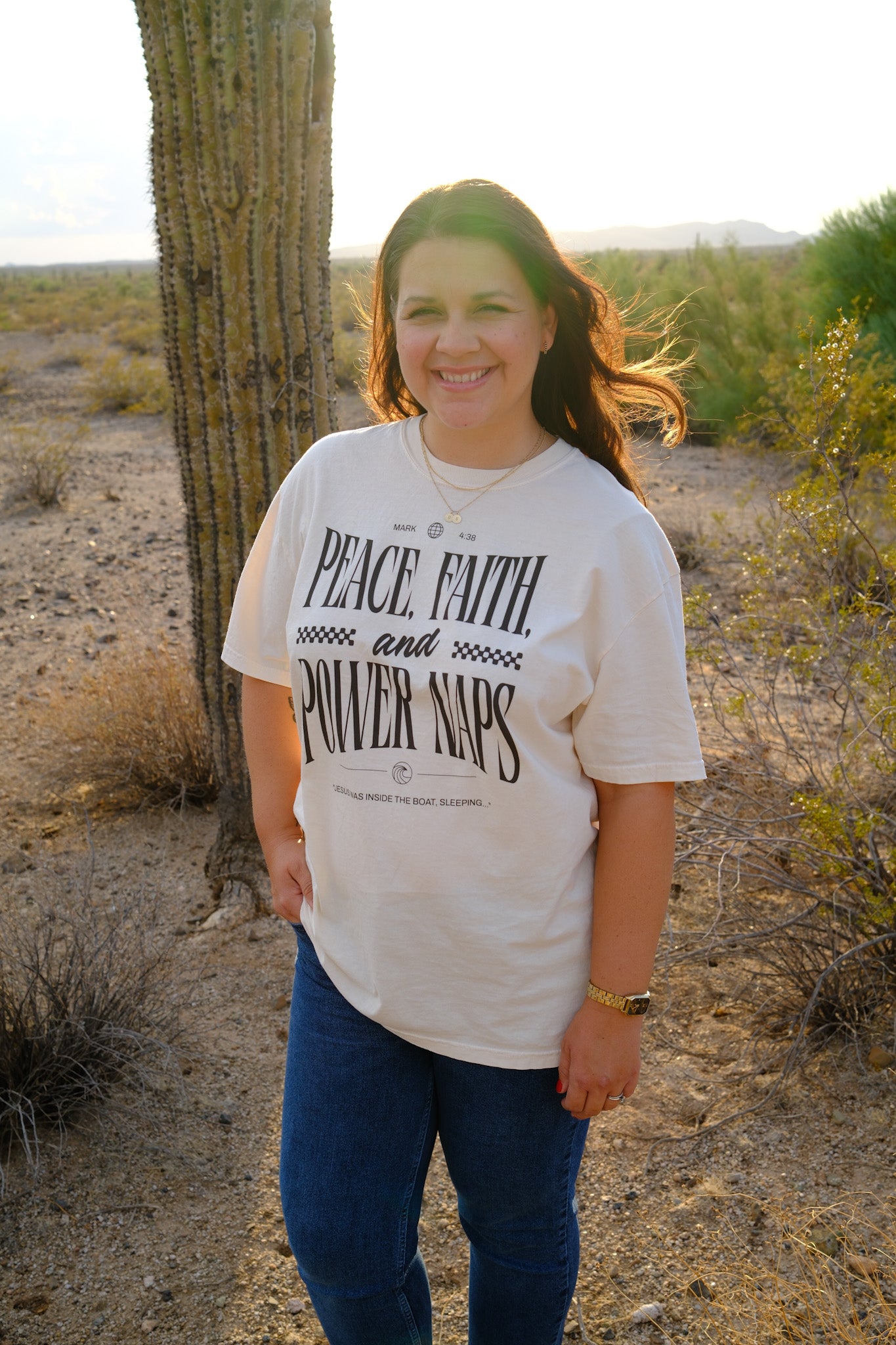 Peace, Faith, and Power Naps – Christian T-Shirt (Mark 4:38)