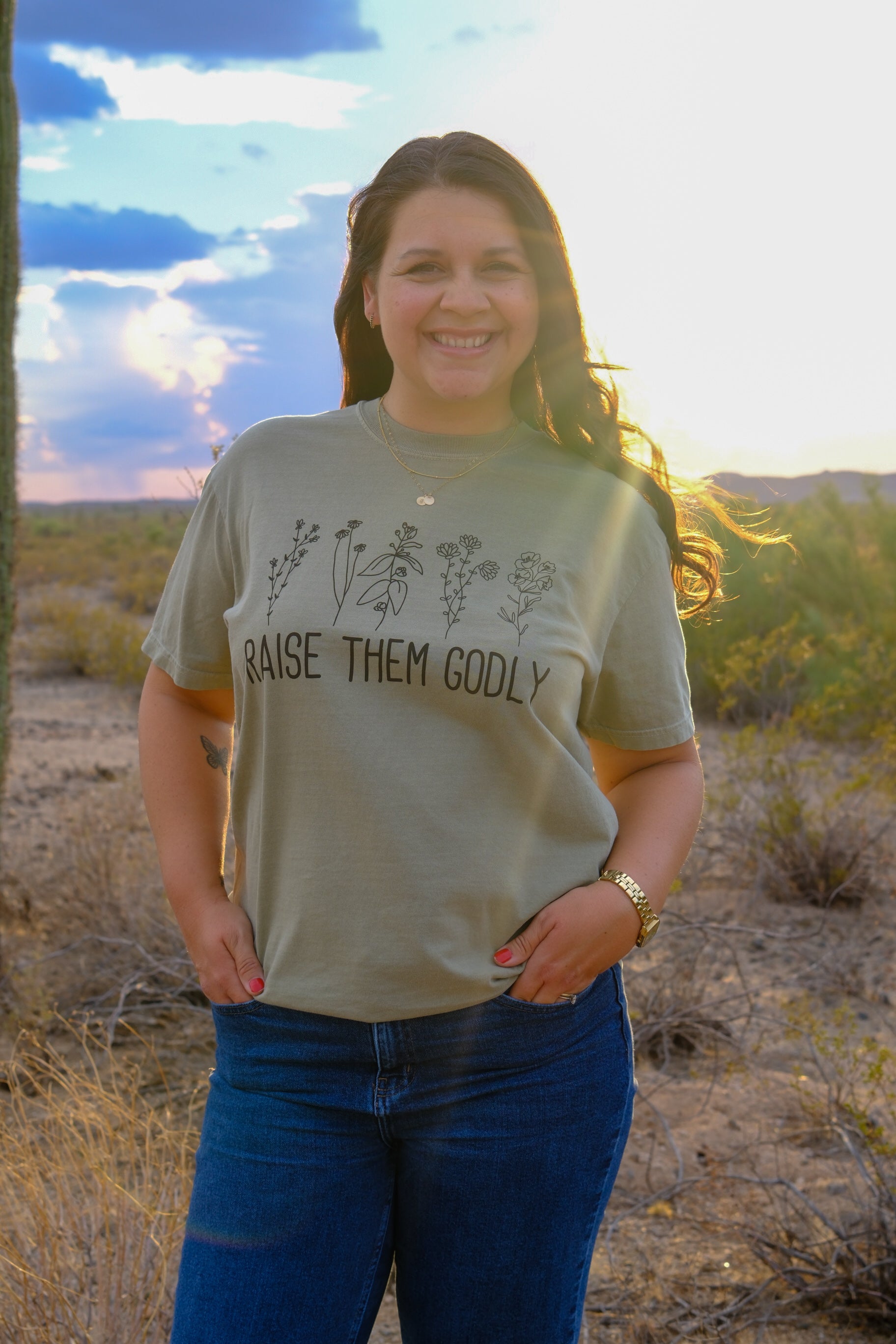 Raise Them Godly – Floral Christian T-Shirt