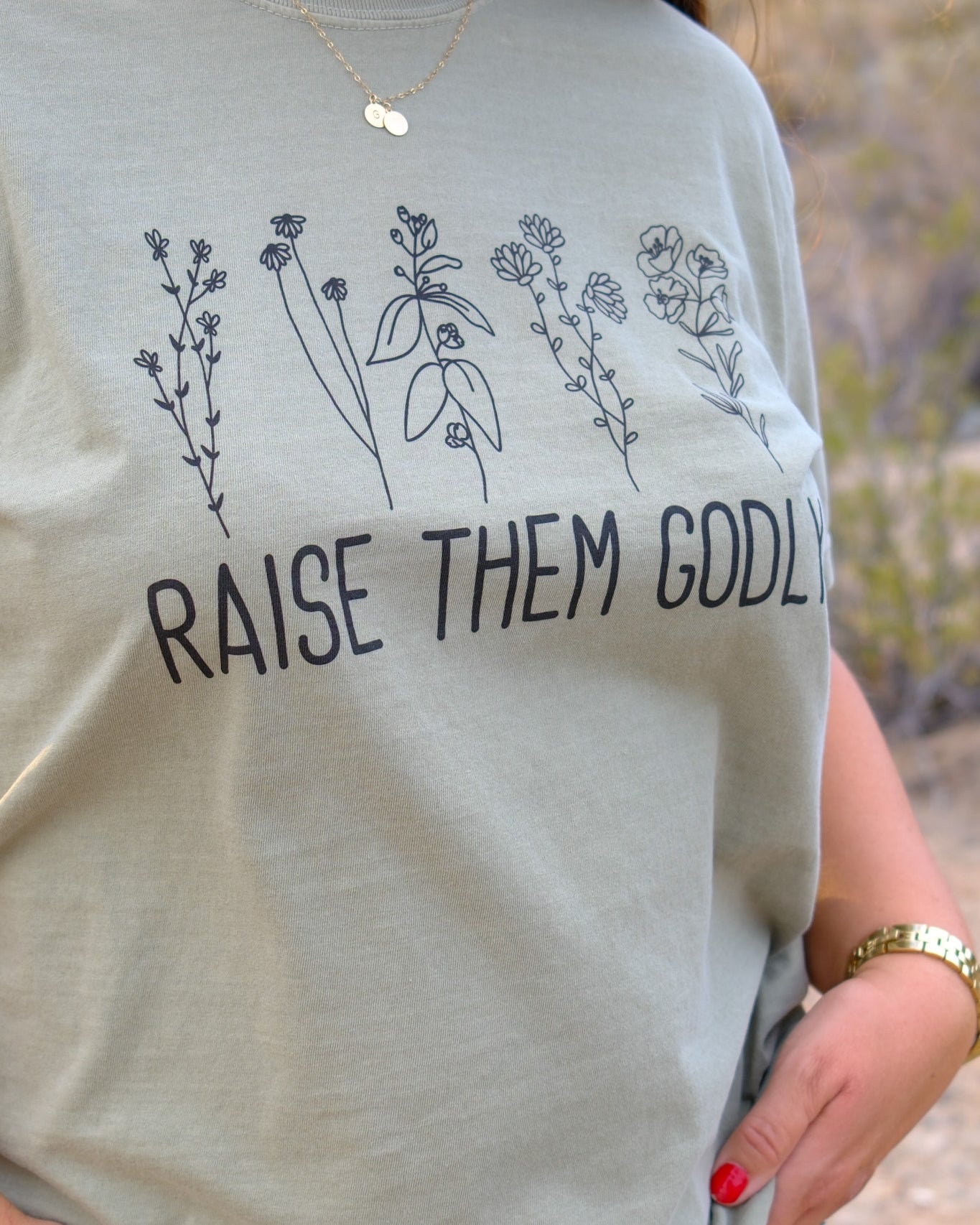 Raise Them Godly – Floral Christian T-Shirt