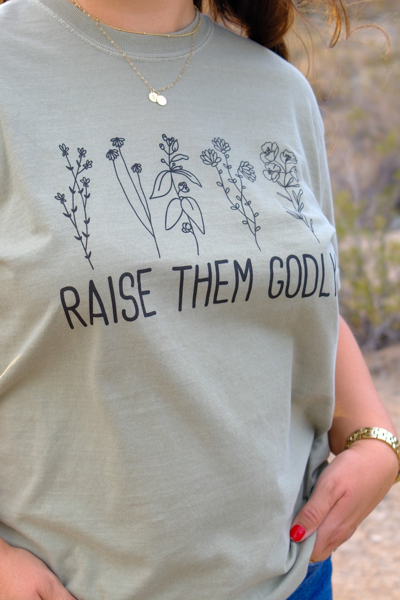 Raise Them Godly – Floral Christian T-Shirt