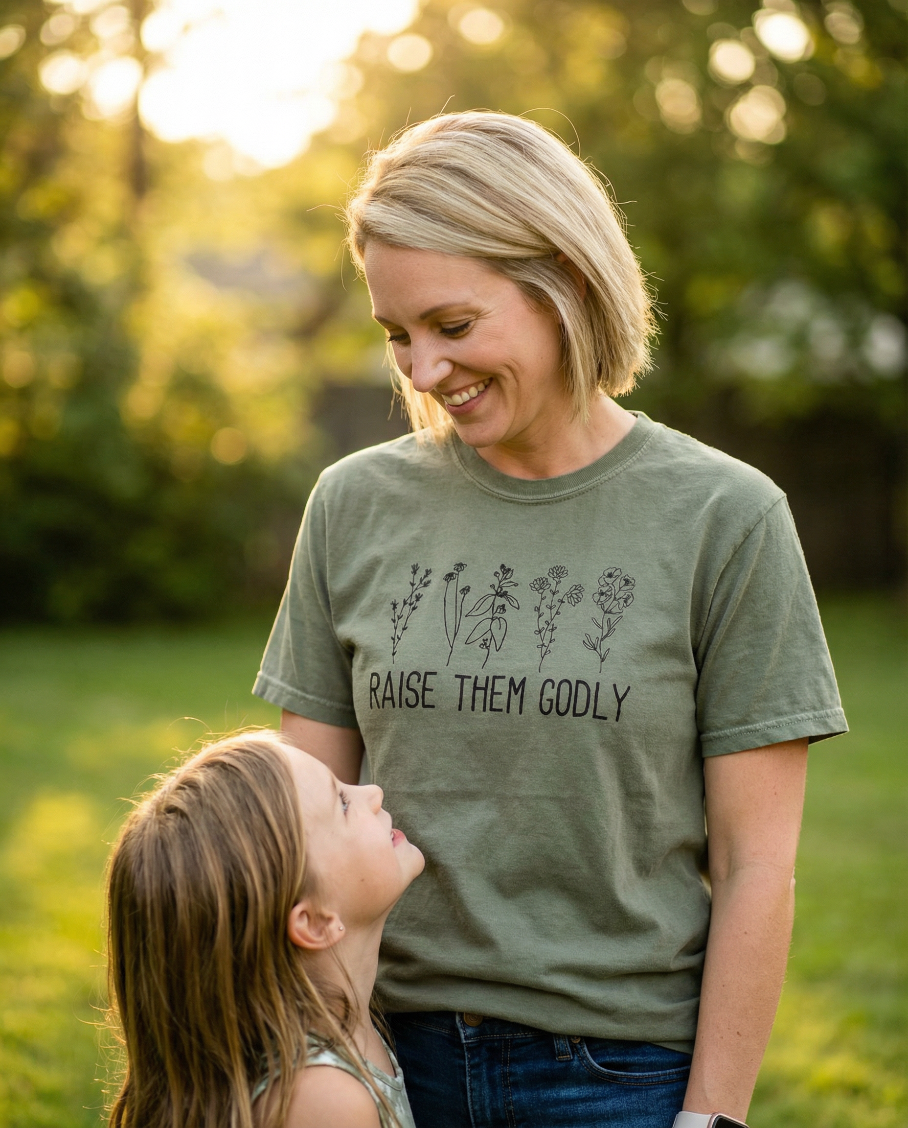 Raise Them Godly – Floral Christian T-Shirt